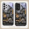 Old Style Gear Gold Gray For Samsung Galaxy S24 Plus S20 21 FE S23 Ultra S8 9 A70 72 73 50 51 52 53 Tempered Glass Phone Case