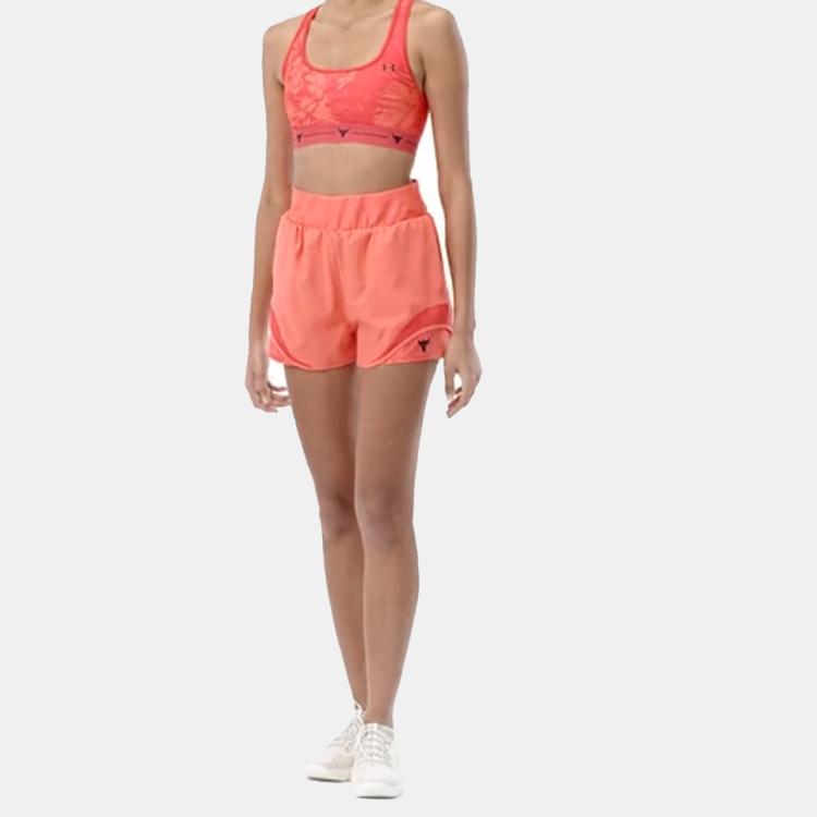 Under Armour Project Rock Armour Crossback Printed Sports Bra Women Underwear Rapid-Red 1353590-820