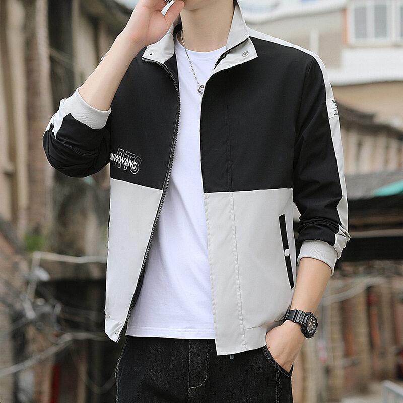 Frühlings- und Herbstmode für Herren, lässige, lockere Slim-Kragen-Jacke