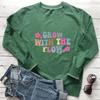 Colored Grow with the Flow Sweatshirt Trendy Women Long Sleeve Jumper Boho Flower Motivational Pullovers