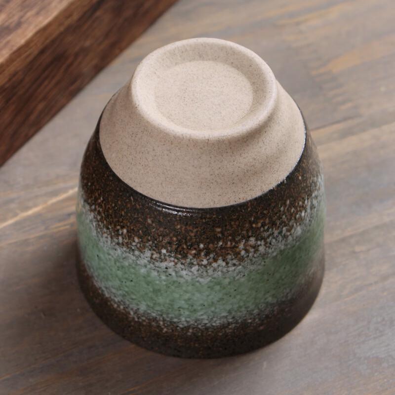 OLOEY Threaded Coarse Pottery Drinking Cups (Set of 2)