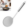Long Handle Frying Skimmer Stainless Steel Fine Mesh Skimmer, 100-Mesh Oil Strainer Spoon with Multi-purpose Kitchen Draining Tool Handle, Ladle