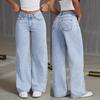 High Waist Bowknot Embroidered Jeans - Women's Sweet & Spicy Style, Straight Leg, Loose & Casual.