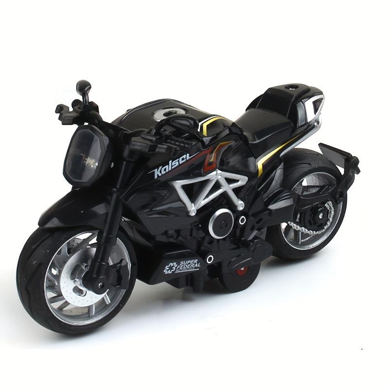 1:12 Handmade Police Motorcycle Model Toy - Pull Back Alloy Ornaments for Kids