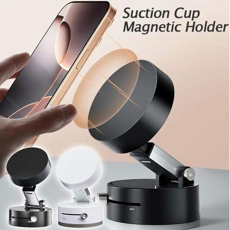 Magnetic 360 Rotation Metal Mobile Phone Holder Universal Bracket Folding Shaft Design Suction Cup Stable Anti Fall