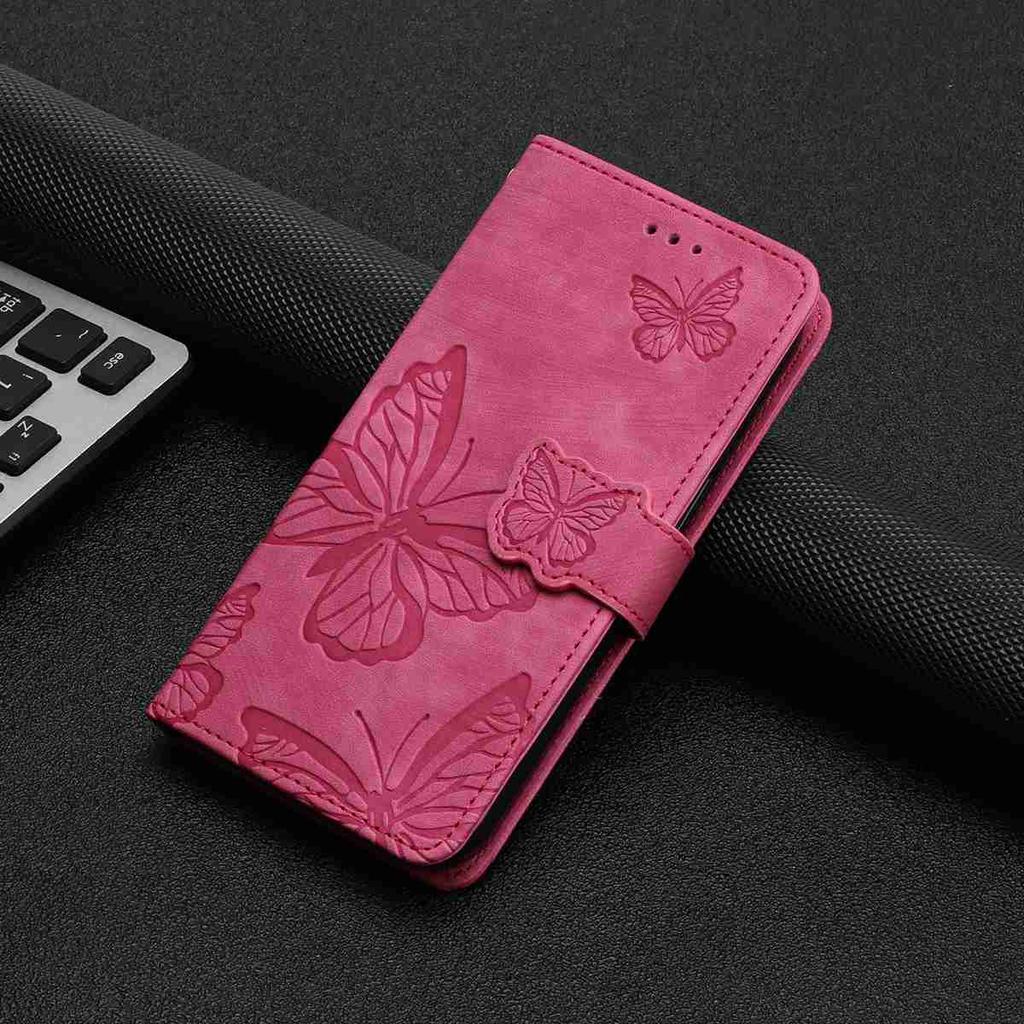 For Xiaomi Redmi Series.Redmi Note 14/Note 12/13C/14C/Xiaomi 14T...Faux Leather Wallet Case with Butterfly Design,Card Slots & Shockproof Protection