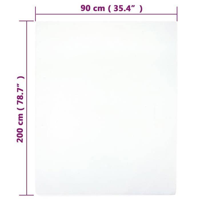 136240 vidaXL Drap-housse Jersey Blanc 90x200 cm Coton
