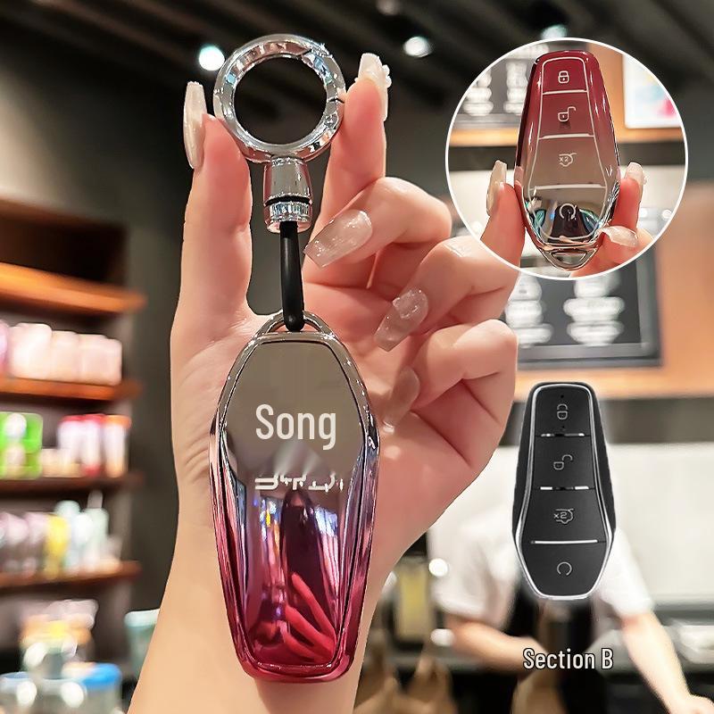 BYD Key Case for Han, Dolphin, Seagull, Mini, Yuan, Tang, Song Pro, and Qin Plus.