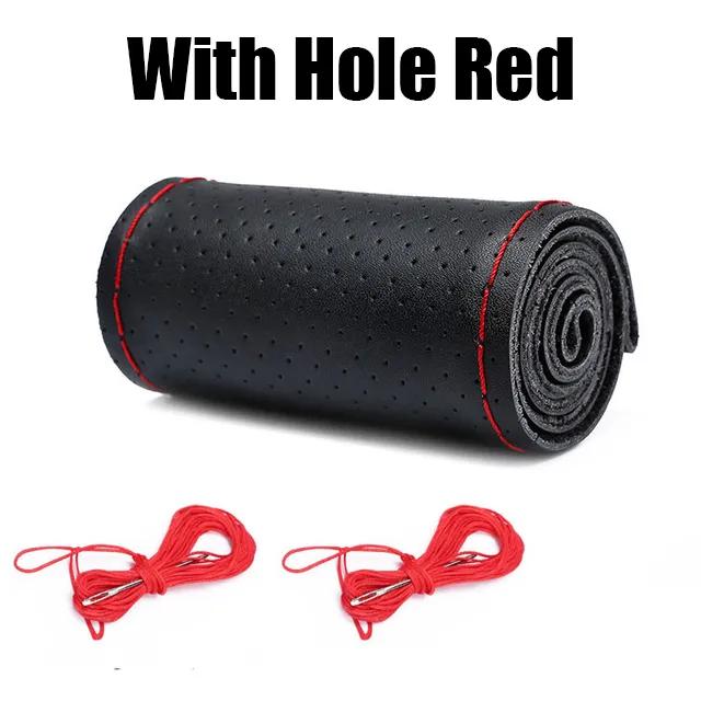 

Car Steering Wheel Cover with Needles Thread DIY Braid for 37-38cm Artificial Leather Auto Car Accessories Steer-Wheel Protect