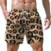 Herren Leopardenmuster Strandshorts 3D-Druck Lässige Partykleidung Badeshorts Harajuku Atmungsaktiver Badeanzug Homme Übergroße Kleidung
