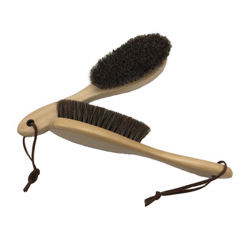 Garment Brush Lint Remover Brush with Soft Horsehair and Wooden Handle for  Suits Shoes Jacket Furniture Car Mat and Pet Hair