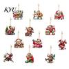 Funny Character Key Chains 12Pcs Old Women Christmas Tree Ornaments, 2D Flat Acrylic Cartoon Grandma Creative Sheet Ornaments Hanging Pendants
