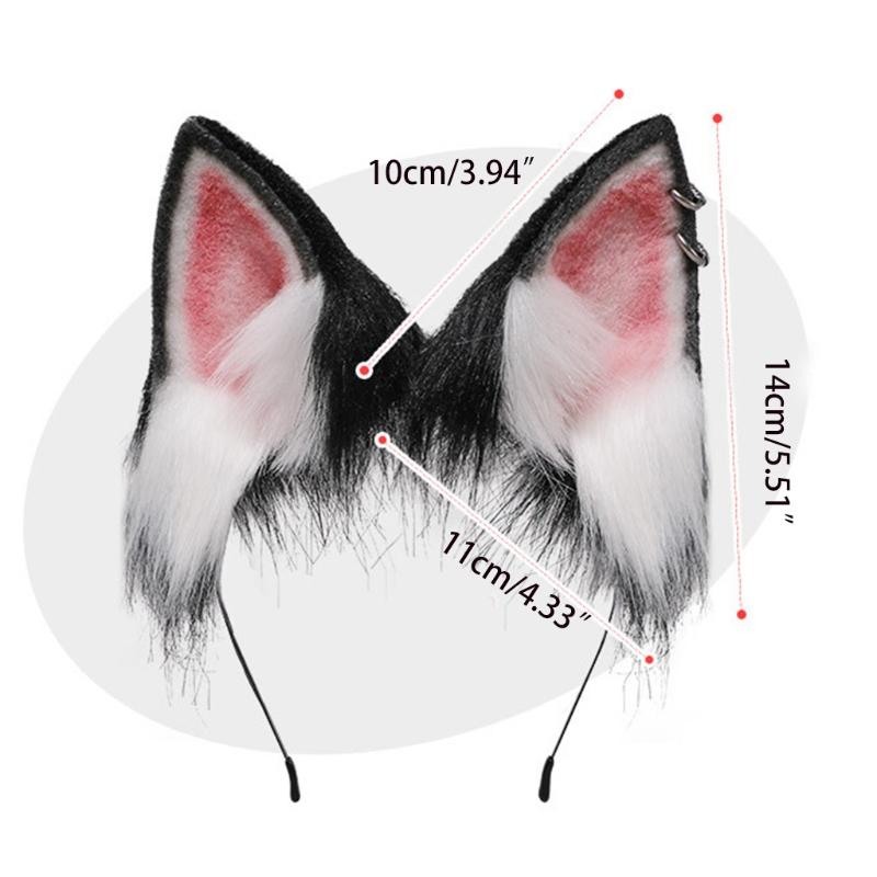 Adult Children Cartoon Fox Ears Shaped Headband Plush Hair Hoop Live Broadcast Rave Christmas Cosplay Party Headpieces
