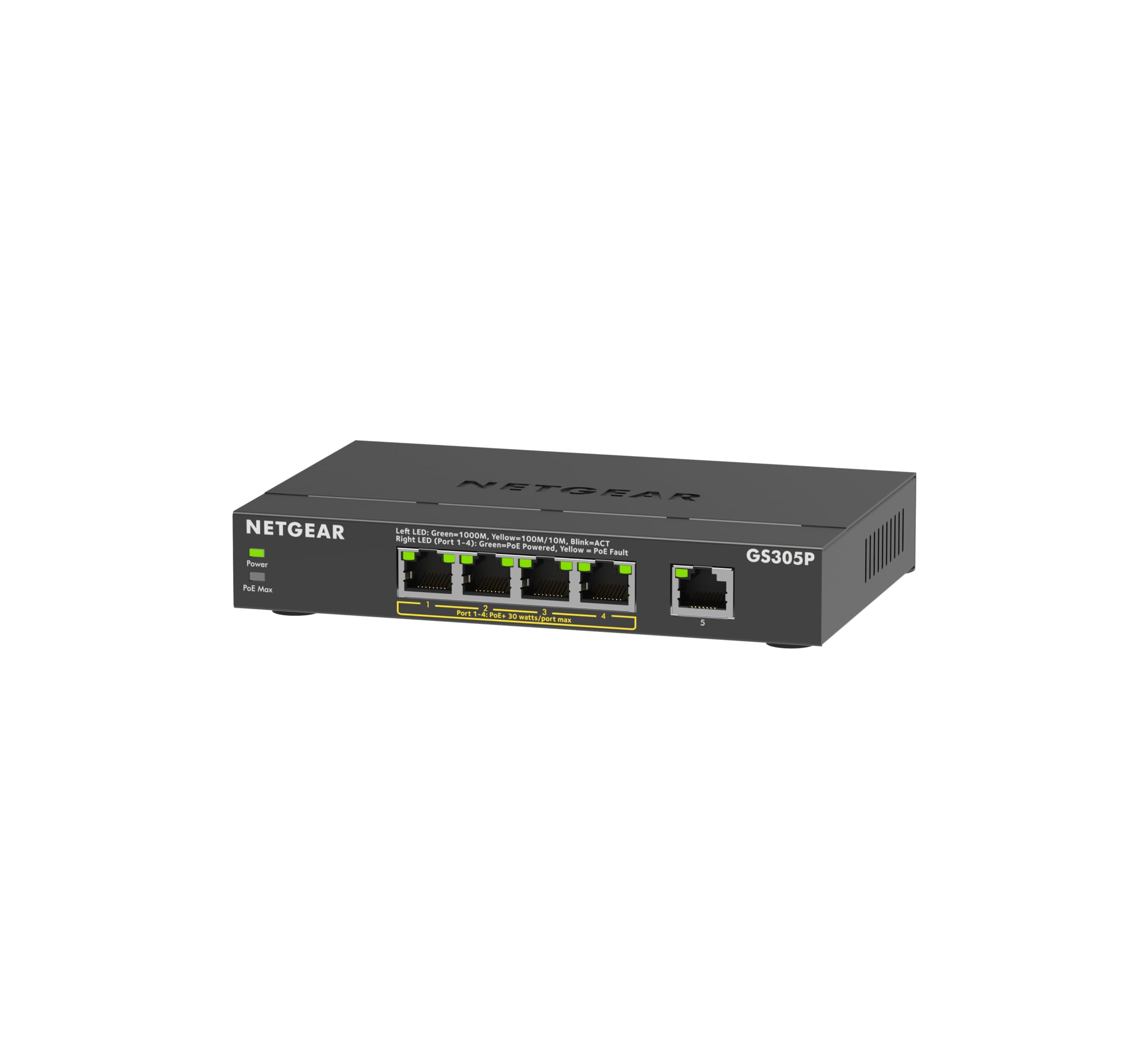 

NETGEAR Switching Hub 5 Ports 1G Metal Housing Quiet Fanless 3 Year Warranty Unmanaged Switch [Genuine Product] PoE+ (63W) Manufacturer s темно-сірий