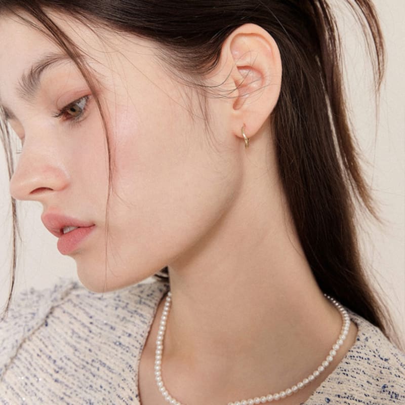 

J.Lauren 10KS Line Wave One Touch Earrings G0286 single type