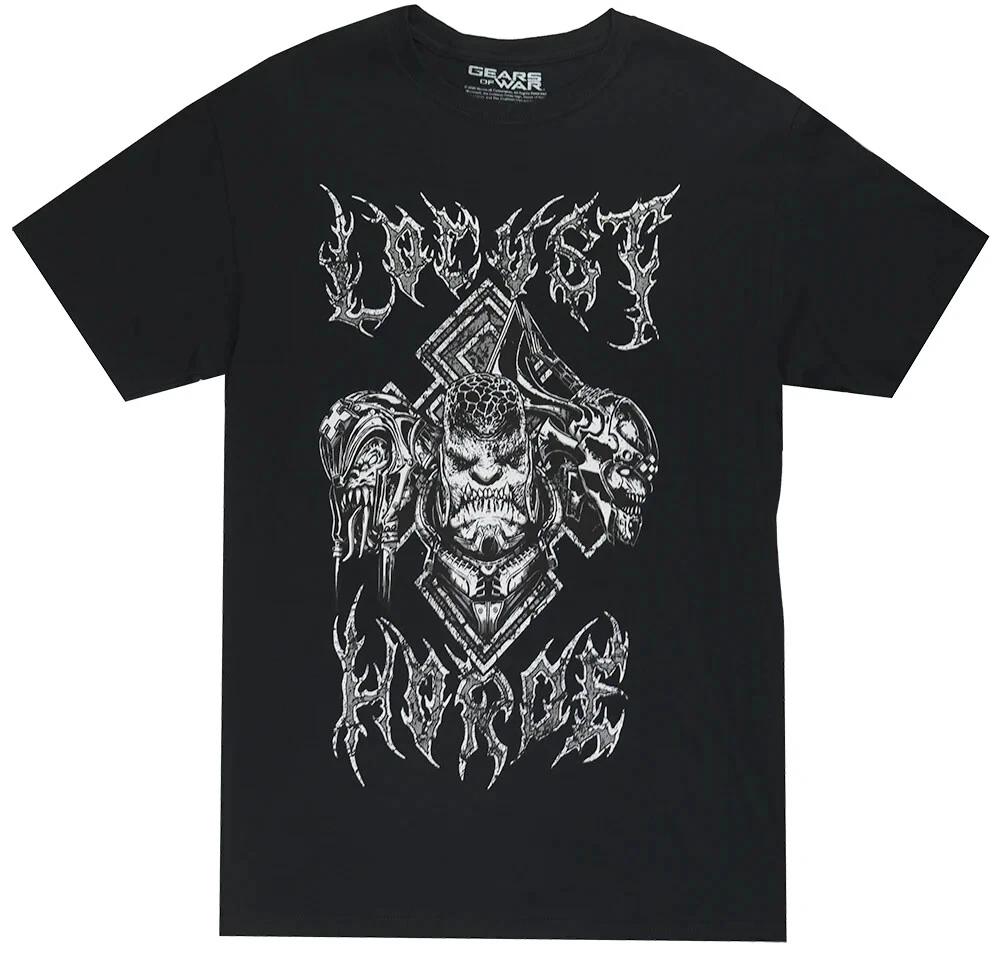 

Gears of War Locust Horde White Graphic Black 100% Cotton T-shirt Mens Tees Top – GOW Black Gamer Tee XL