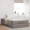 Cadre de lit avec matelas - Maison Exclusive - 120x200 cm - Tissu taupe - Rangement sous le lit