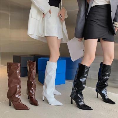 But Knee Boots High Boots Internet Celebrity European and American Style Pants Boots Women's High Heel Thin Heel Boots 2025 New Versatile Pointed