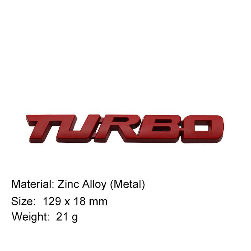 

3D TURBO Металлическая наклейка Эмблема на кузов автомобиля Декаль Гальванизированный цинковый сплав Значок для задней двери автомобиля Украшение Автоаксессуары big-red