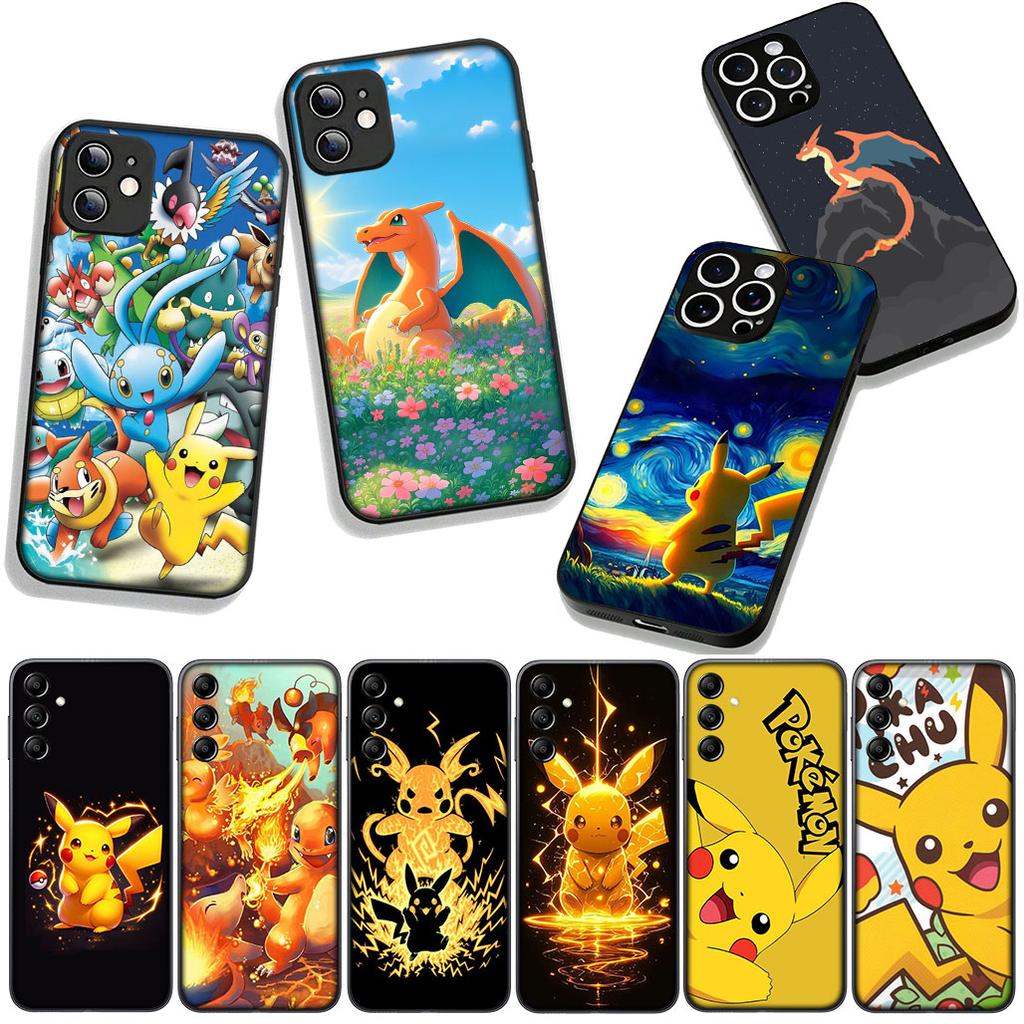 Phone Cover P-Pokemons GO Charmander P-Pikachus for Apple iPhone 16 15 14 Plus 13 12 Mini 17 Pro Max + ProMax 16E Air 15+ Case