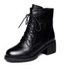 Luxury Chelsea Boots Women Leather Ladies Boots Chunky Winter Shoes Platform Ankle Boots Slip On Thick Heel