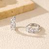 D Color Moissanite Classic Ear Buckle 925 Sterling Silver Trendy Round Stackable Hoop Earrings For Women Fine Jewelry