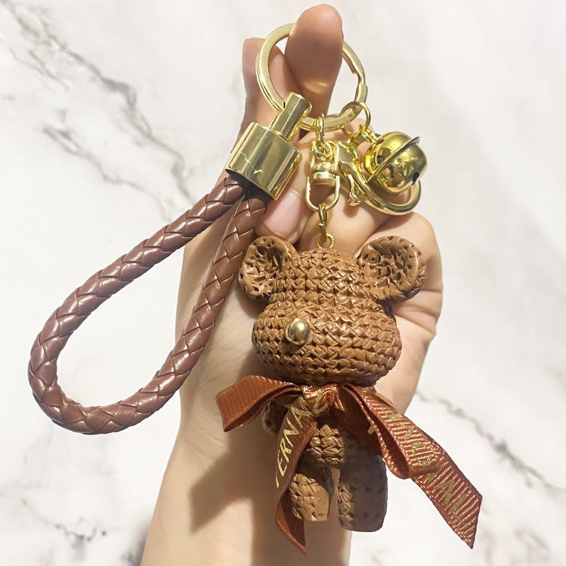 

Брелок для ключей «Медведь из мультфильма» из шерсти, милая кукла-подвеска для сумок, парных подарков OPP Bag Packaging