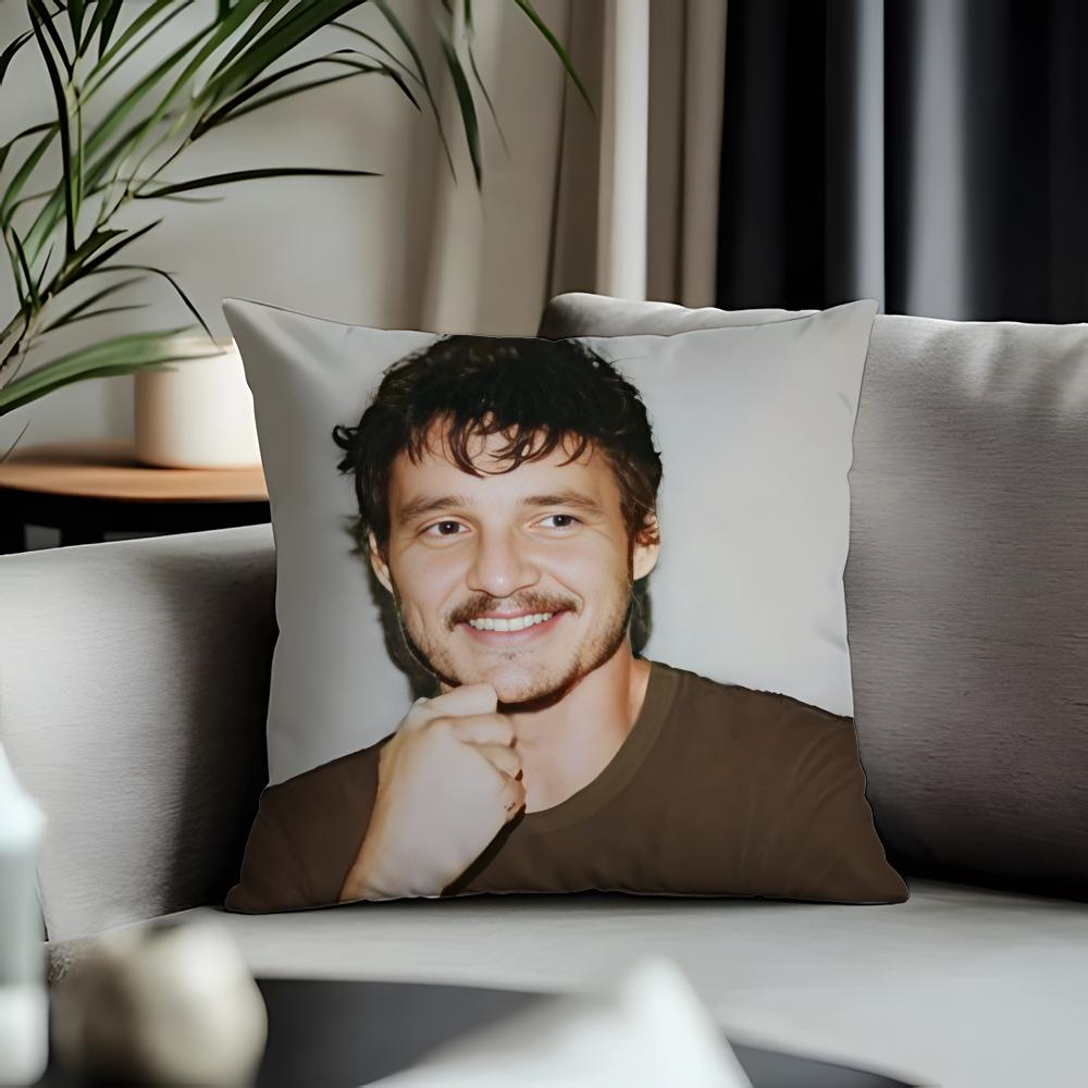 Fashion PPpedro Pascalful Cushion Cover Antidustmite Pillowcase Invisible Zipper Silky Short Plush Sofa Cushion Cover
