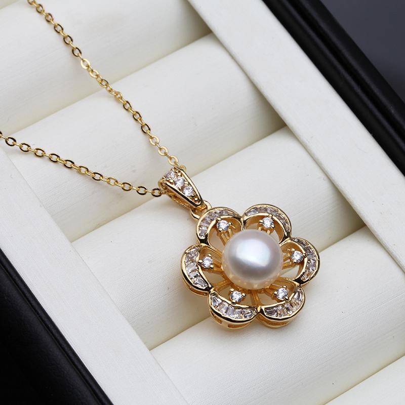 

New Black Natural 925 Silver Pearl Pendants Women,Freshwater Pearl Pendant Wife Mother Birthday Gift White Purple