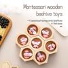 Zabawki sensoryczne pszczoły Zabawka dla noworodka rozwijająca małą motorykę Gra Montessori Pszczoły Montessori Drewniane Kreatywne Dziecko 0 12 Miesięcy Zabawki do zabawy Prezenty