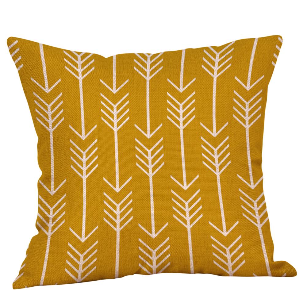 Mustard Pillow Case Yellow Geometric Fall  Cushion Cover  Decorative