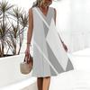 Plus Size V Neck Sleeveless Secluded Bamboo Woodland Stream Print For Casual Summer Vacation