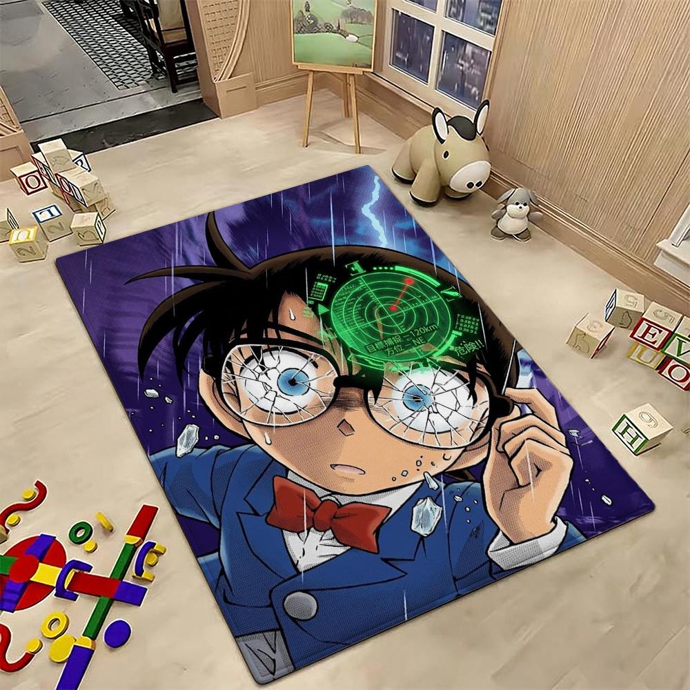 Detective Conan Mystery Adventure Theme Rug Absorbent Nonslip Carpet For Living Room Coffee Table Home Party Decor Gift For Friends