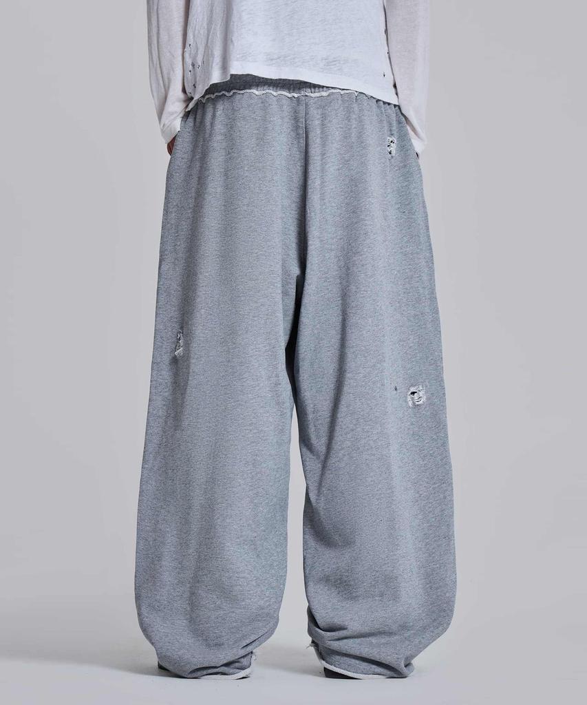 Jeidideuleondeon (U) Grey Marl Stars And Stripes Distressed Monster Jogger Grey