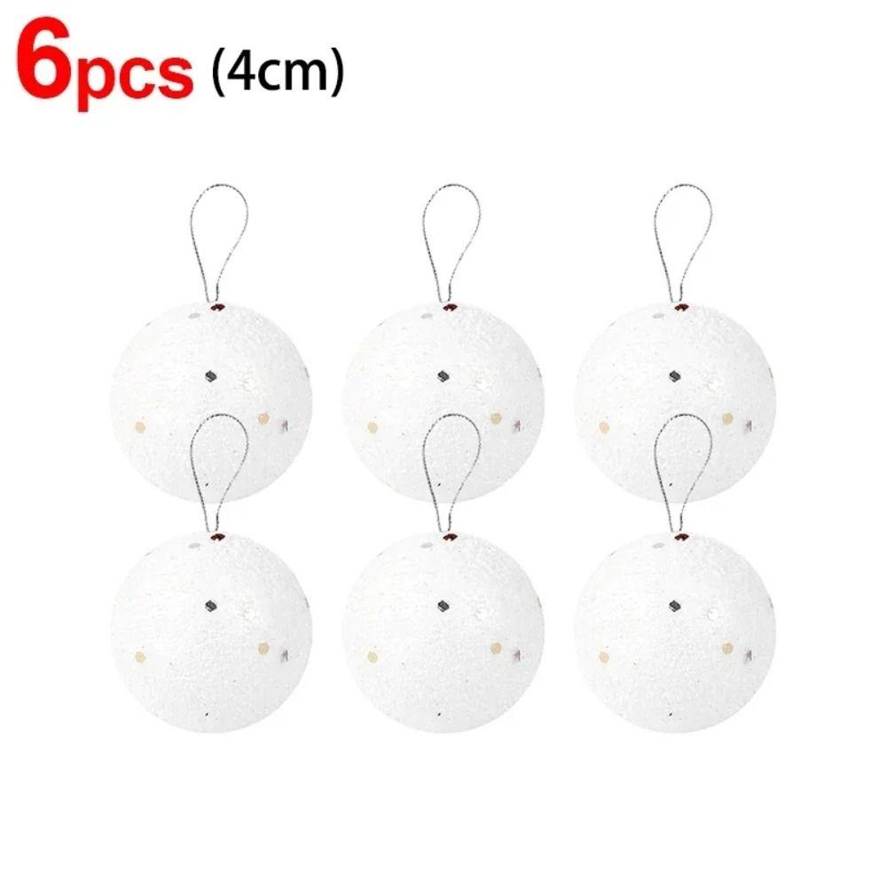 6Pcs White Foam Christmas Balls Wedding Holiday Supplies Portable Home Decorations
