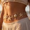 Chic Tropical Gold Tone Waist Chain For Women Starfish Seahorse Shell Adjustable Body Chain Summer Beachwear Accessories