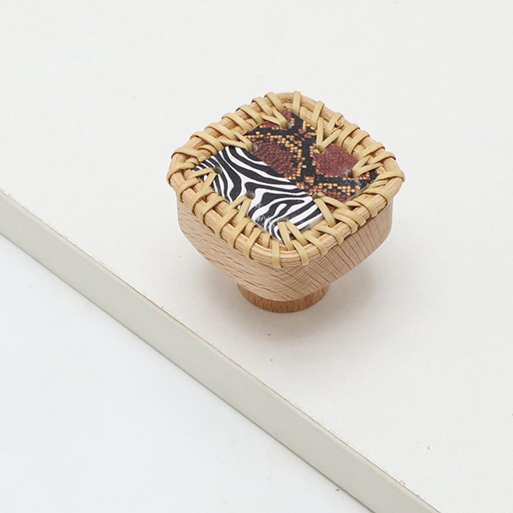 Handmade Cabinet Pulls Rattan Wooden Dressers Knob Vintage Drawer Door Pulls Handles Kitchen Bedroom Furniture Hardware