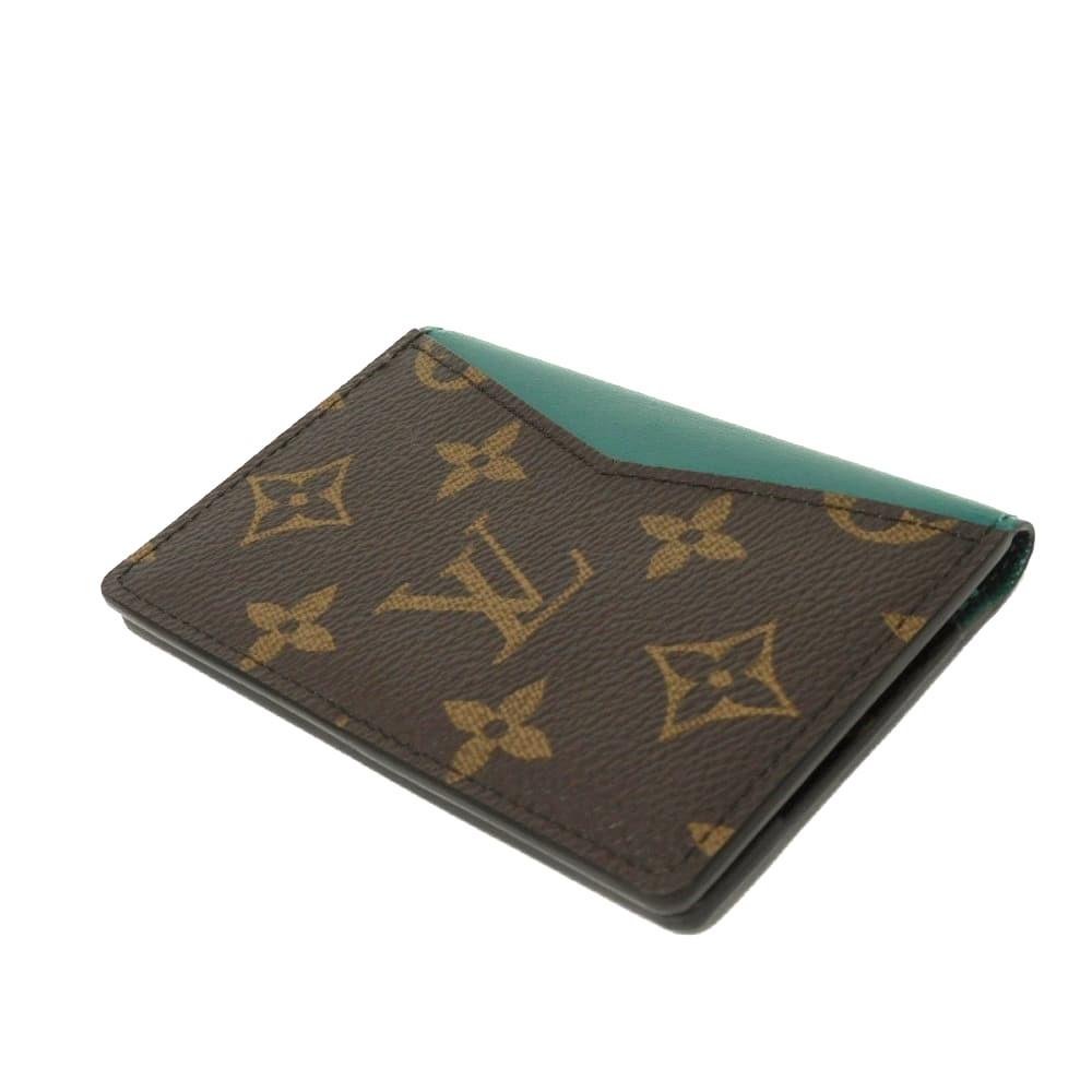 Used 12564 Organizer de Poche M12829 7946 Current Bifold RFID IC Monogram Macassar Excellent Condition Borneo Green