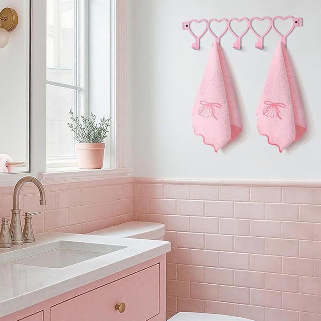 Easy Installation Pink Metal Over Door Hook for Organizing Towel Hat Clothes Home Clothing Storage Solution