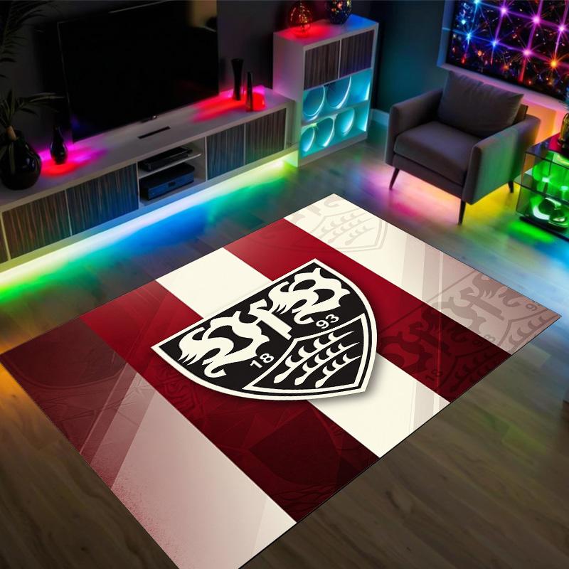 VfB Stuttgart Design Kristal Fluweel Tapijt Gezellig Niet?Antislip Bedrukt Tapijt Voor Slaapkamer Woonkamer Entree