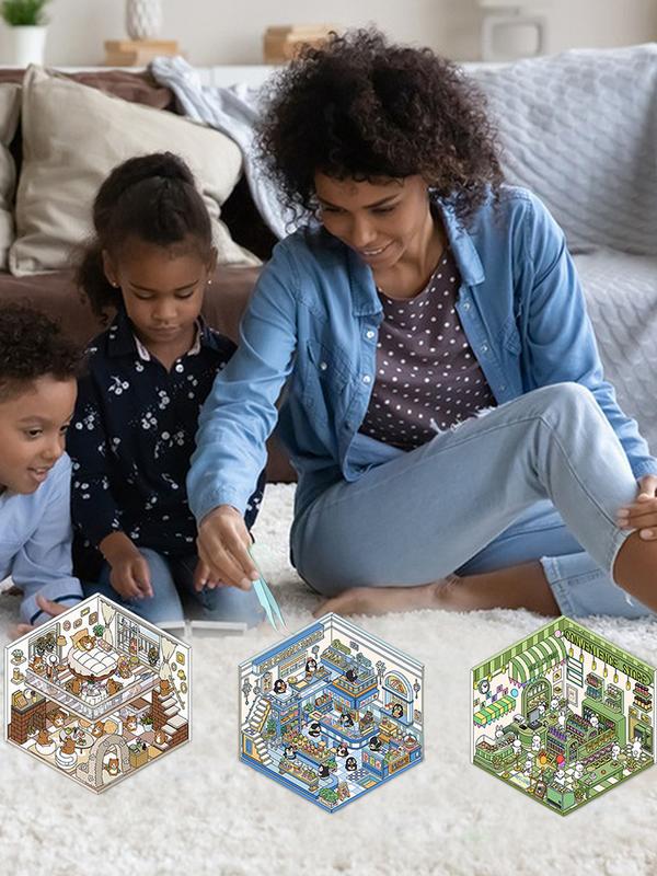 Make Your Own House Stickers 3D Effect Scrapbook Stickers Fun Landscaping Stickers for Adults and Children Creative DIY Stickers