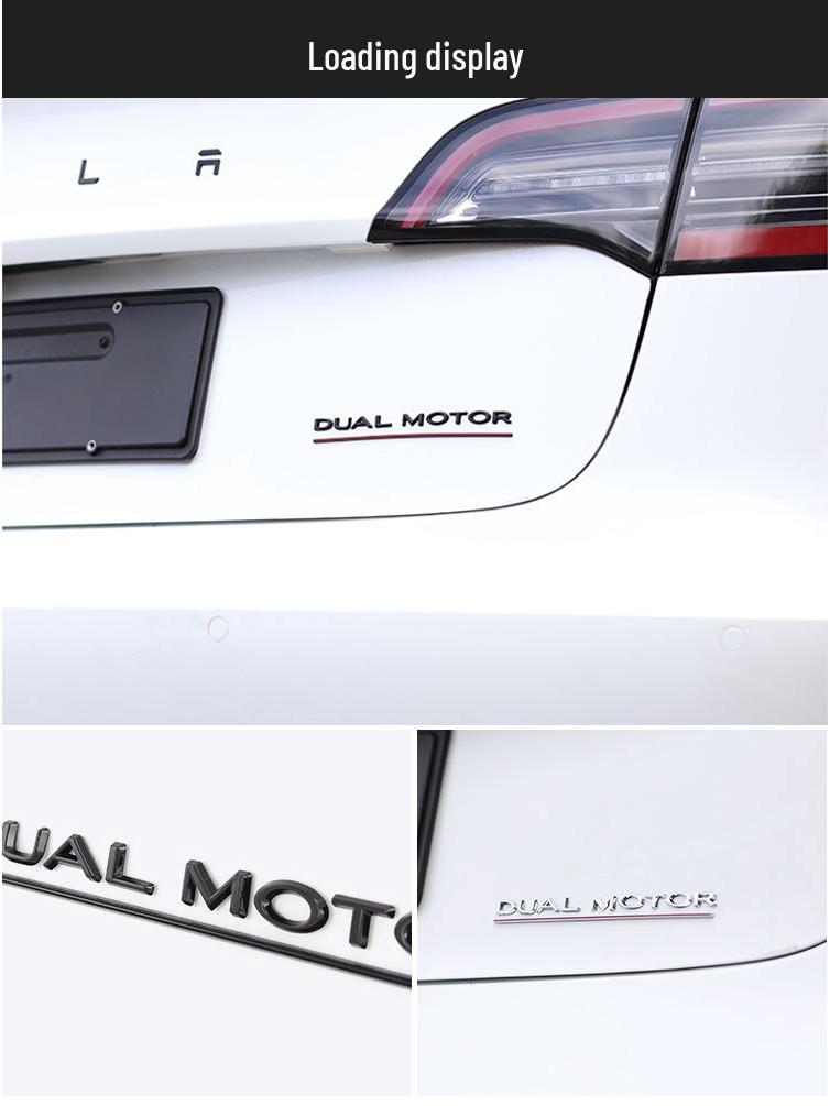 Tesla Model 3 Performance Rear Emblem "DUAL MOTOR" Sticker