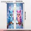 2pcs, 2D Flat Printing Party Window Curtains Owl Color Versatile Polyester,Without Electricity Spring Party & Holiday Decor Use