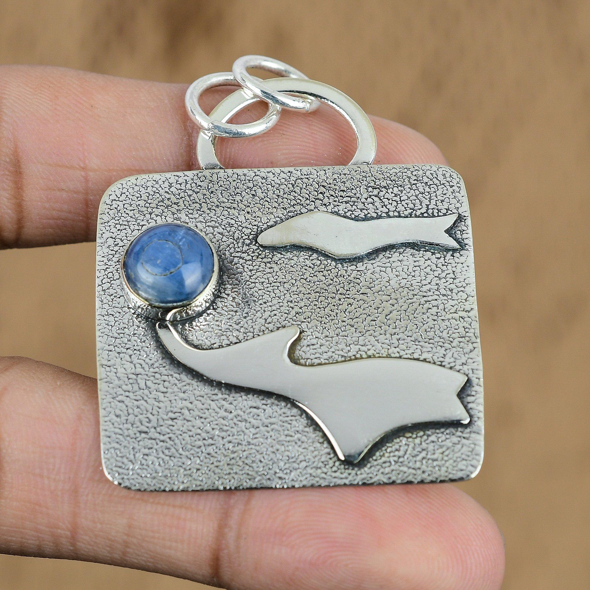 

Birthday Gift For Her Natural Kyanite Gemstone Pendant 925 Sterling Silver