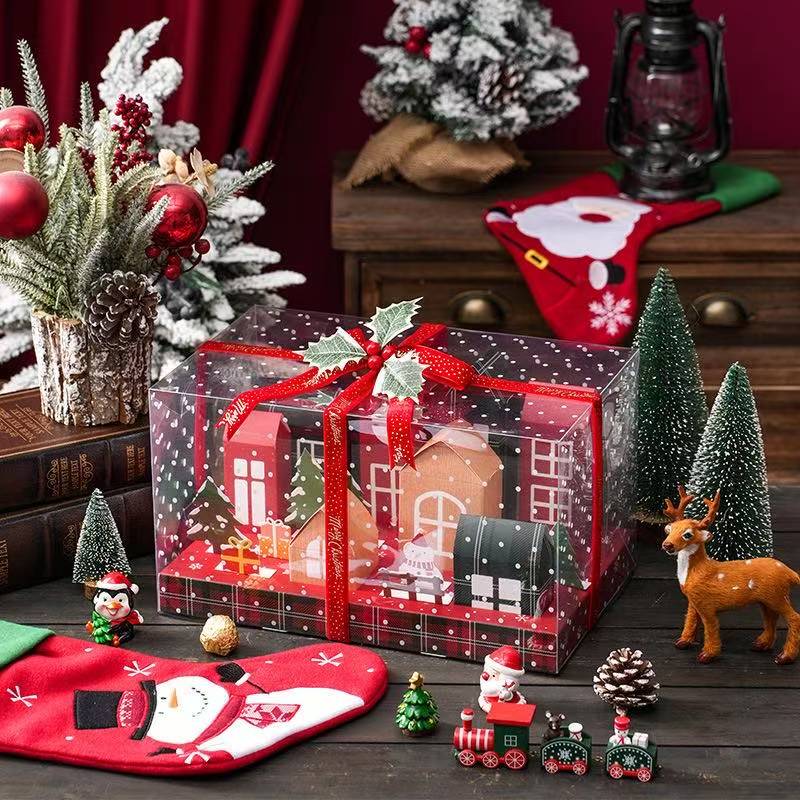 Christmas House Box Gift Packaging Box House Candy Cookie Gift Decoration Countdown Calendar Box for Newyear Christmas