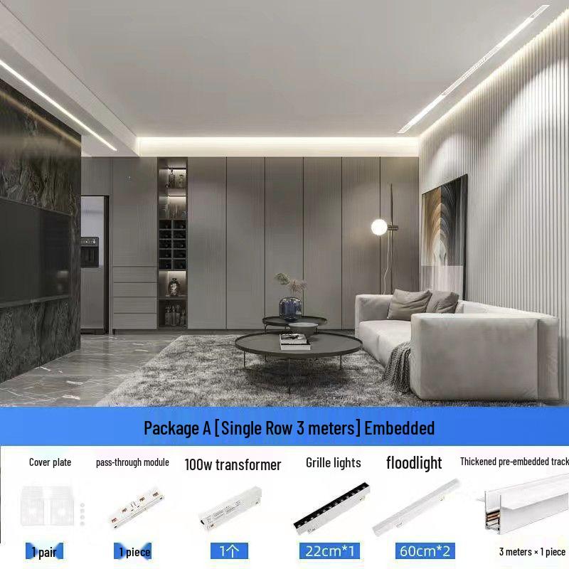 Pure White Recessed & Surface Mounted Magnetic Track Light - LED, No False Ceiling Needed