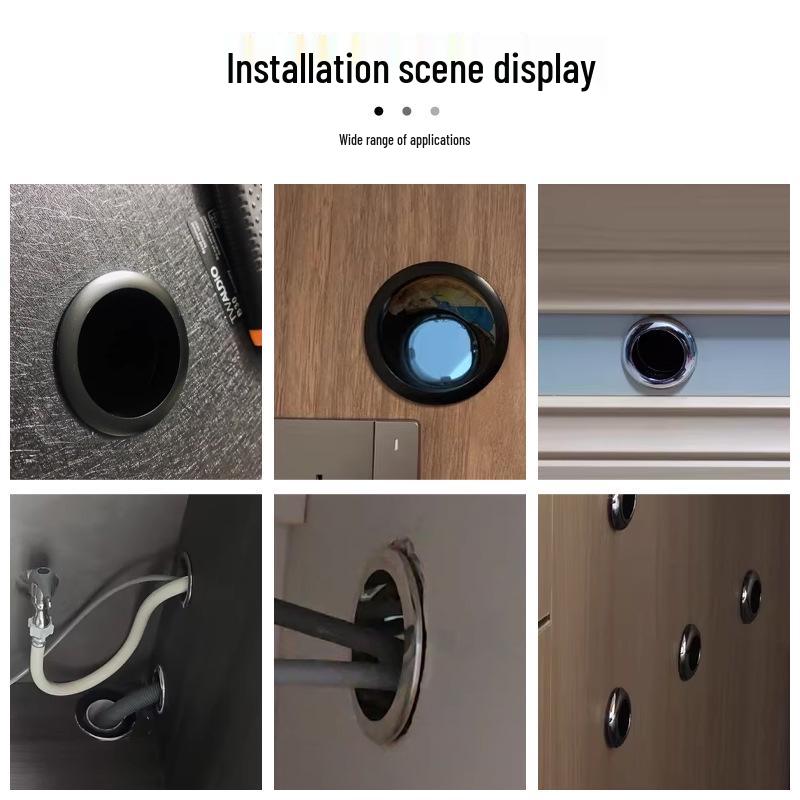 Passacavo rotondo in filo per gestione cavi - Anello decorativo per scrivania, ufficio e mobili