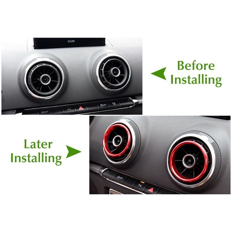 4 Pcs Aluminum Alloy Air Outlet Plug, Instruments, Air Outlet Cover Sticker Decoration Ring sSuitable For A3 S3 2013-2016/Q2