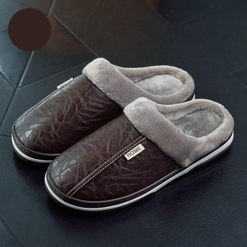 Zimowe męskie duże rozmiary antypoślizgowe, ciepłe, bawełniane kapcie z grubą podeszwą