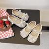 Girls' Sparkly Rhinestone Bow Princess Shoes - Soft Sole Fashionable Silver Performance Footwear for Spring & Autumn